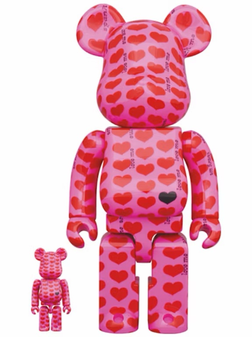 Bearbrick x hide pink heart 100% and 400% set